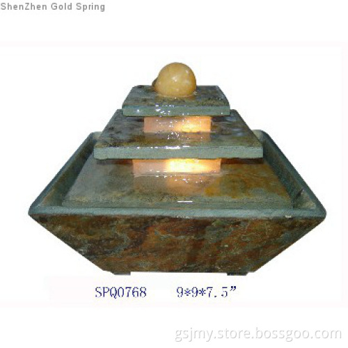 Three Tier Lighting Slate Fountain Water Fountain Indoor Outdoor use